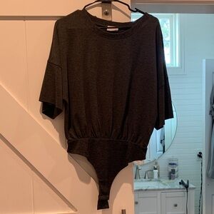 Pink Lily T-Shirt Bodysuit – Dark Grey, Size M